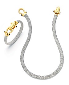 Horseshoe Necklace and Bangle Set in 14k Gold over Sterling Silver