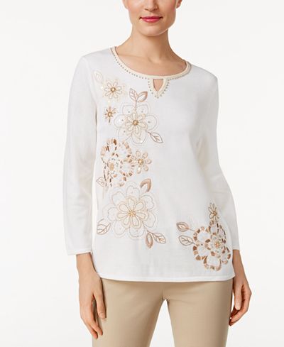 Alfred Dunner Just Peachy Embellished Sweater