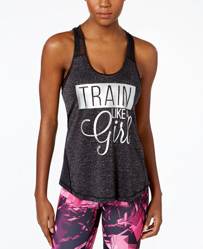 Ideology Train Like A Girl Racerback Tank Top, Only at Macy's