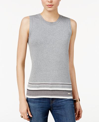 Tommy Hilfiger Striped-Hem Sweater, Only at Macy's