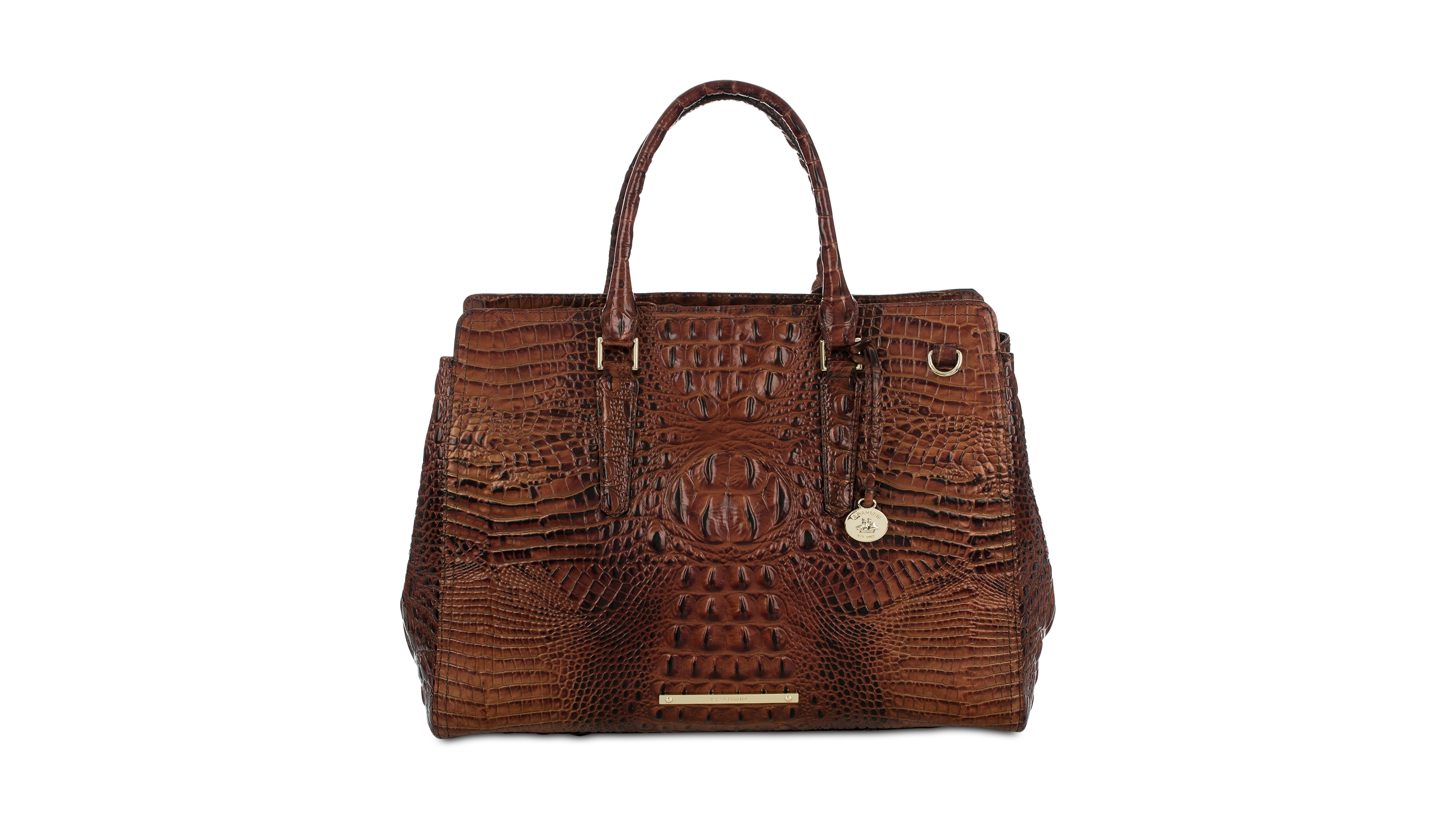 Brahmin Finley Large Leather Carryall Satchel Bag