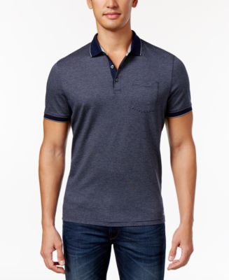 Michael Kors Men's Fine Striped Pocket Polo & Reviews - Polos - Men ...