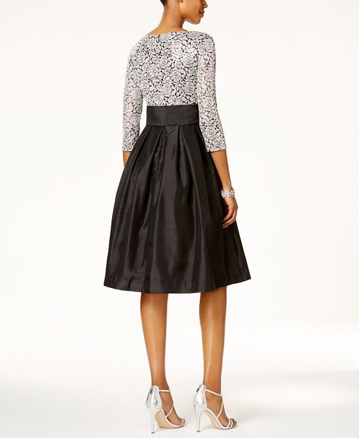 Jessica Howard Sequined Lace Taffeta Fit & Flare Dress Macy's