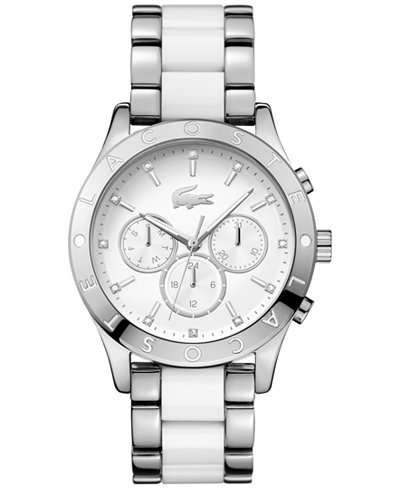 Lacoste Women's Charlotte Stainless Steel and White TR90 Bracelet Watch 40mm 2000962