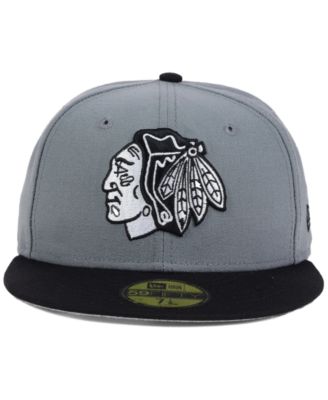 New Era Chicago Blackhawks Gray Black 59FIFTY Cap - Macy's