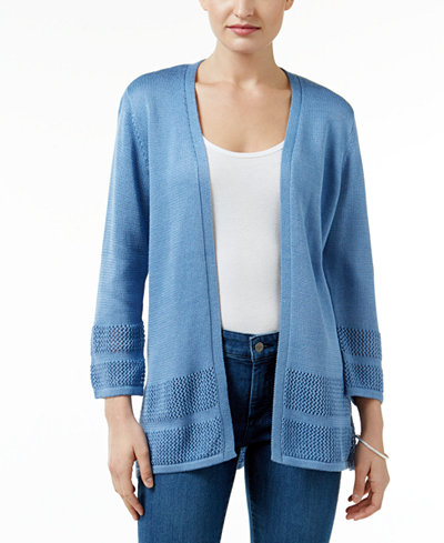 JM Collection Petite Open-Front Cardigan, Only at Macy's