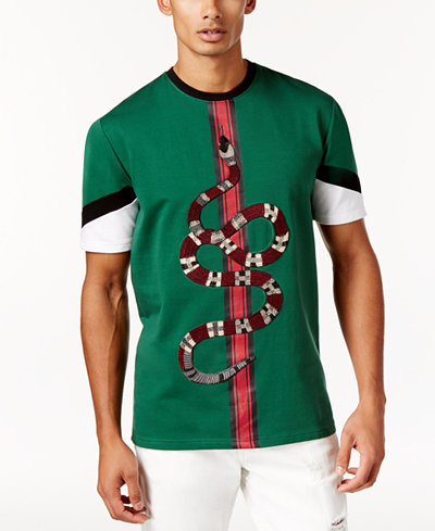 Hudson NYC Men's Embroidered Snake T-Shirt