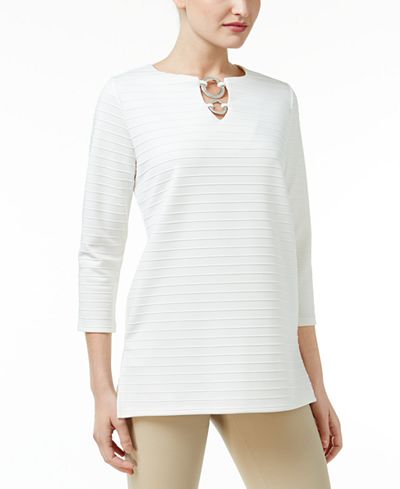 JM Collection Ribbed Hardware Tunic, Only at Macy's