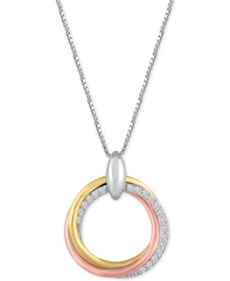 tri color pendant necklace