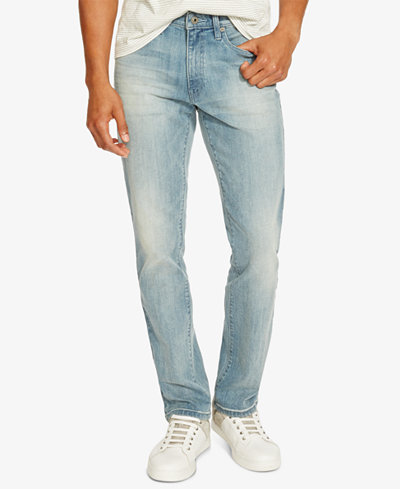 Kenneth Cole Reaction Men's Slim-Fit Light Indigo Faded Jeans