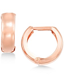 Polished Wide Hoop Earrings in 14k White Gold, Gold or Rose Gold