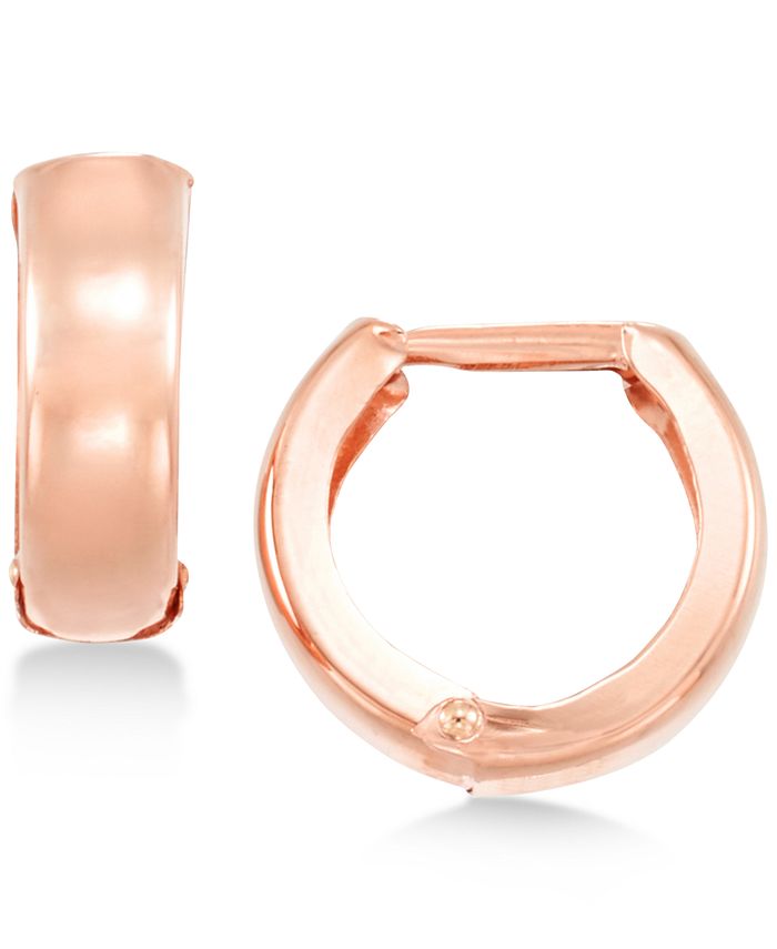 Diamond Fascination - Polished Wide Hoop Earrings in 14k Gold, White Gold or Rose Gold