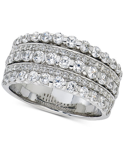 Diamond Five-Row Band (1-1/2 ct. t.w.) in 14k White Gold