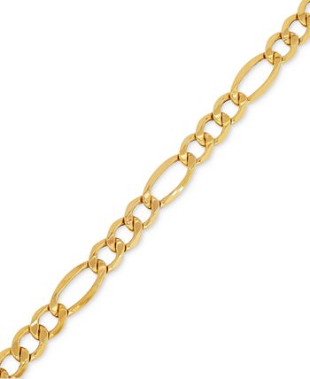 Italian Gold - Men's Figaro Chain Bracelet in Italian 10k Gold