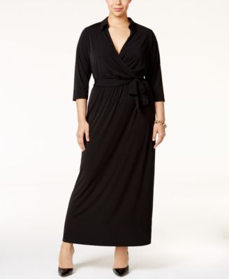 NY Collection Plus Size Faux-Wrap Maxi 
