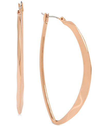 Kenneth Cole New York Rose Gold-Tone Geometric Hoop Earrings