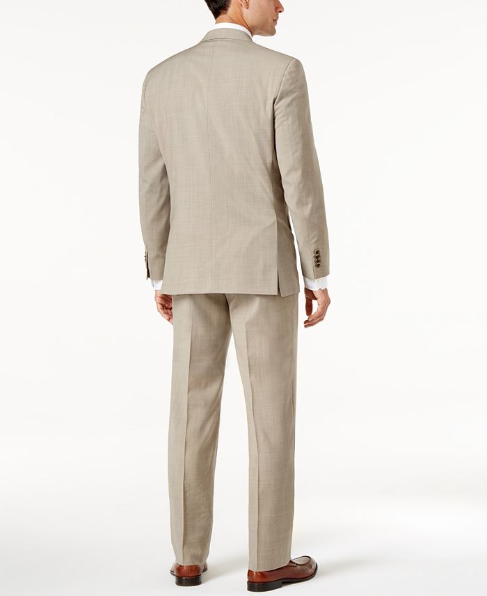 Michael Kors Men's Classic-Fit Tan Neat Pindot Vested Suit - Macy's
