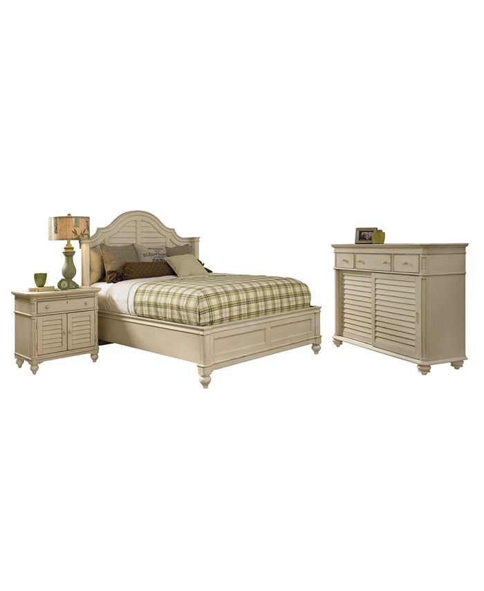 Furniture - Paula Deen Bedroom , Steel Magnolia Queen 3 Piece Set (Bed, Dresser and Nightstand)