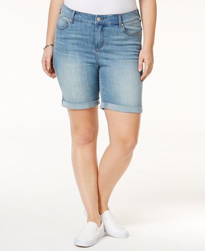 Celebrity Pink Trendy Plus Size Denim Bermuda Shorts