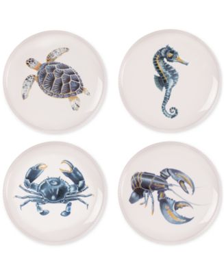 Fitz and Floyd Cape Coral Collection 4-Pc. Assorted Accent Plate Set ...
