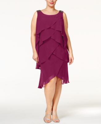 SL Fashions - Plus Size Embellished Tiered Dress