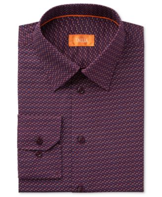 Tallia - Men's Fitted Chain Print Dress Shirt