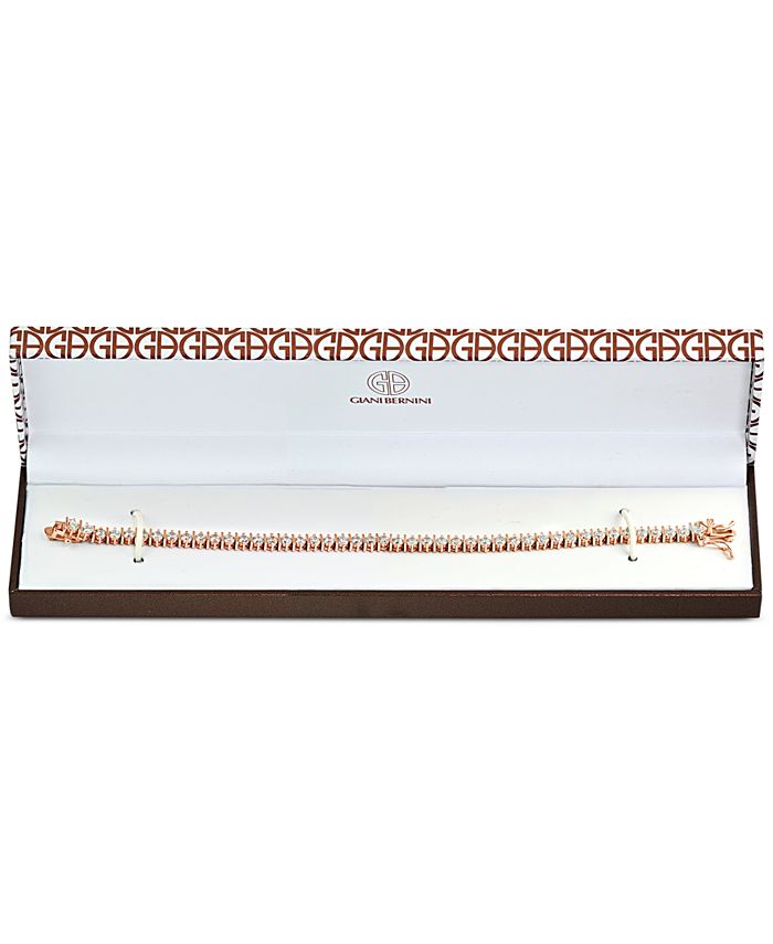 Giani Bernini - Cubic Zirconia Tennis Bracelet in 18k Rose Gold-Plated Sterling Silver