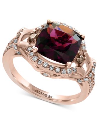 EFFY Collection - Garnet (3-3/8 ct. t.w.) and Diamond (1/2 ct. t.w.) Ring in 14k Rose Gold
