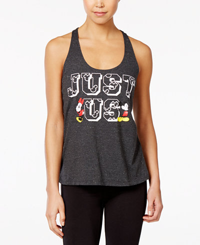Hybrid Juniors' Disney Mickey & Minnie Mouse Just Us Graphic Tank Top