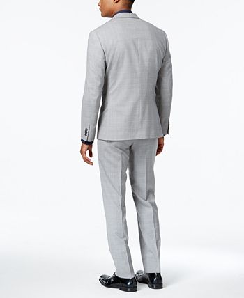 Vince Camuto Men s Slim Fit Tonal Plaid Light Gray Suit Macy s