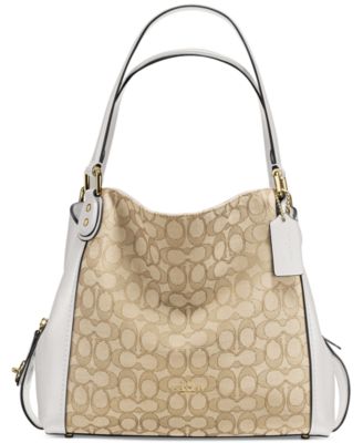 COACH Signature Edie Shoulder Bag 31 in Signature Jacquard Macy s