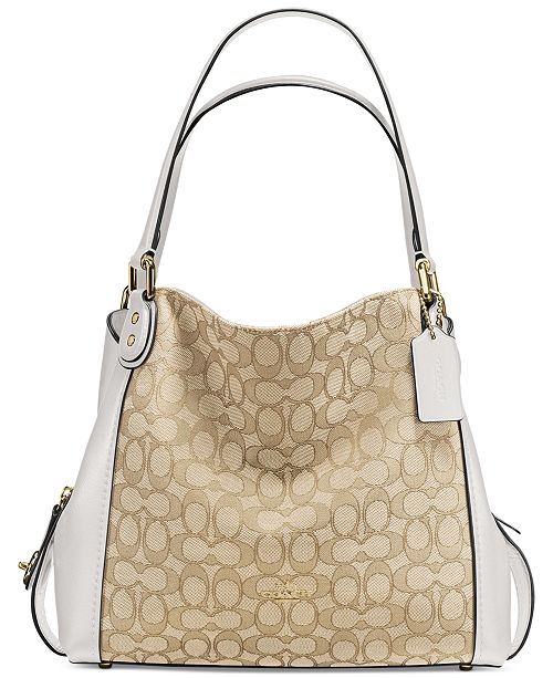 COACH Signature Edie Shoulder Bag 31 in Signature Jacquard & Reviews