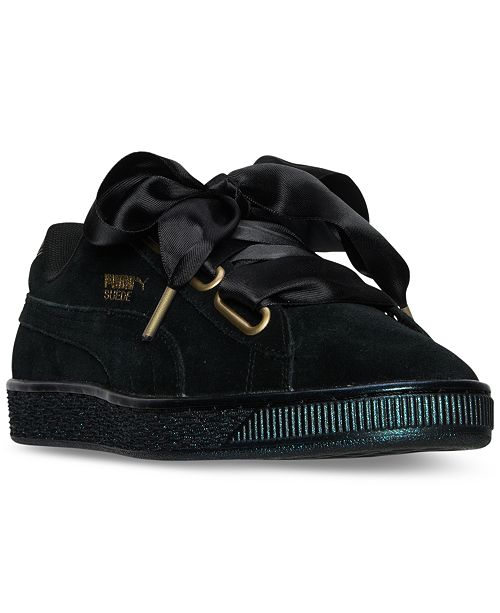 Puma Women S Suede Heart Satin Casual Sneakers From Finish Line Reviews Finish Line Athletic Sneakers Shoes Macy S