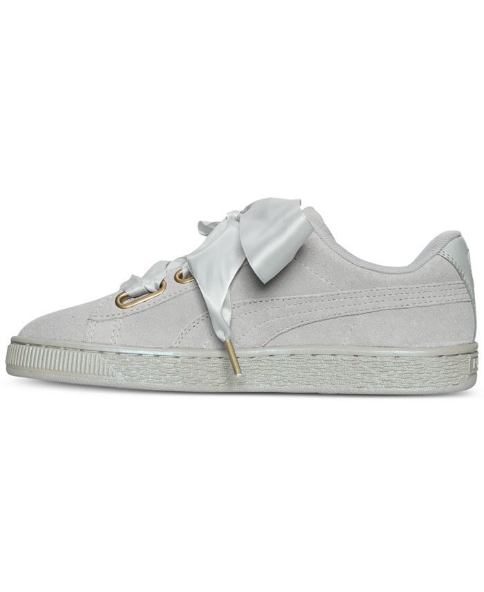 Puma Women's Suede Heart Satin Casual Sneakers from Finish Line - Macy's