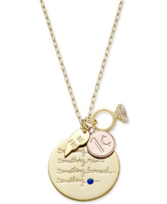 kate spade new york - Gold-Tone Tie-The-Knot Charm Pendant Necklace