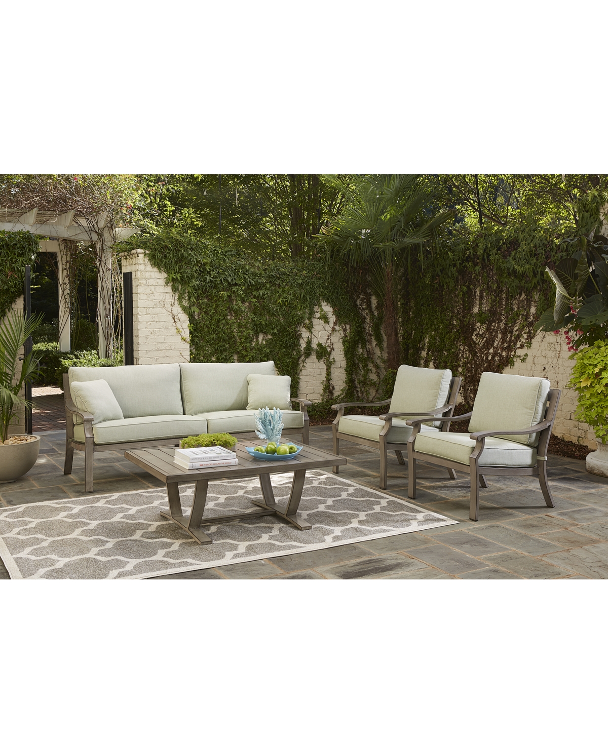 Agio Tara Aluminum Outdoor 3pc. Seating Set (1 Sofa & 2 Club Chairs