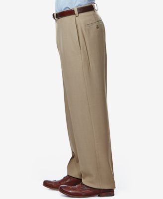 Men's Eclo Stria Classic Fit Flat Front Hidden Expandable Dress Pants