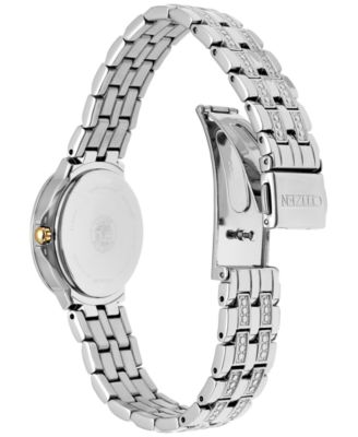 Women's Eco-Drive Crystal Accent Stainless Steel Bracelet Watch 28mm EW2340-58A