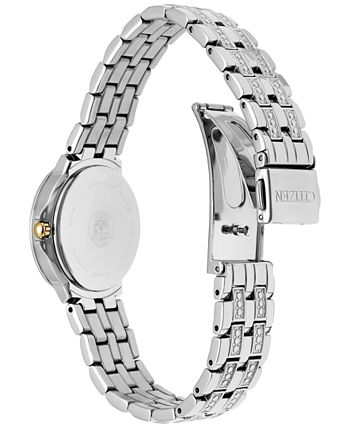 Women's Eco-Drive Crystal Accent Stainless Steel Bracelet Watch 28mm  EW2340-58A
