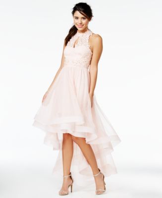 Say Yes to the Prom Juniors&#39; Embellished High-Low Halter Dress, A Macy&#39;s Exclusive - Juniors ...