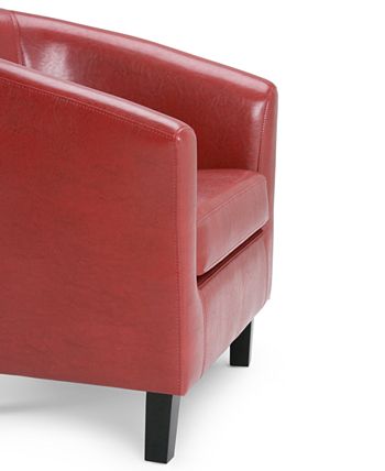Simpli Home - Faux Leather Tub Chair, Direct Ship