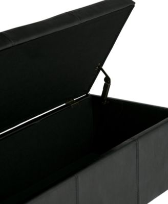 Easton Faux Leather Rectangular Storage Ottoman