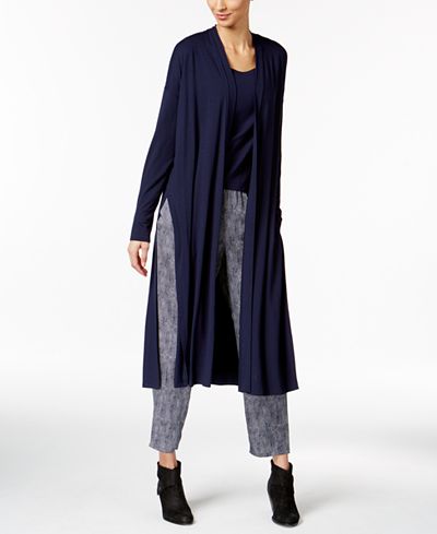 Eileen Fisher Long Kimono Cardigan, Boxy Top & Drawstring Ankle Pants