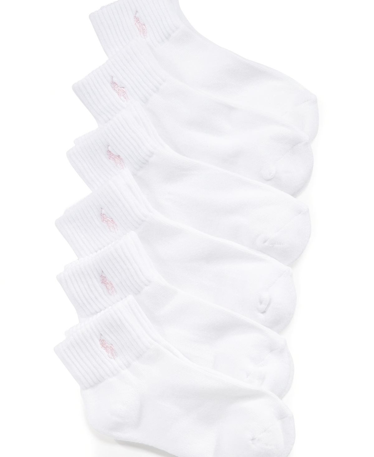 Ralph Lauren Babies' Polo  Toddler Girls Low-cut Socks 6 Pack In White