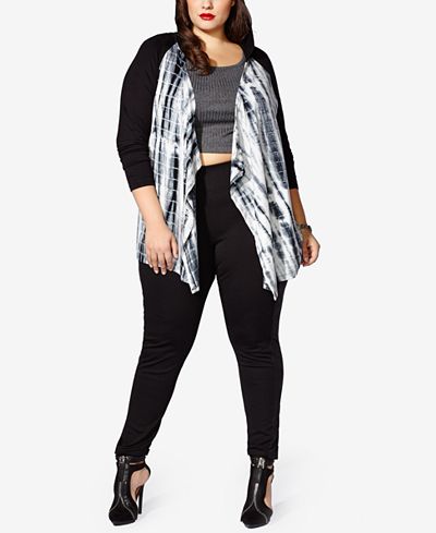 MBLM by Tess Holliday Trendy Plus Size Hooded Knit Jacket