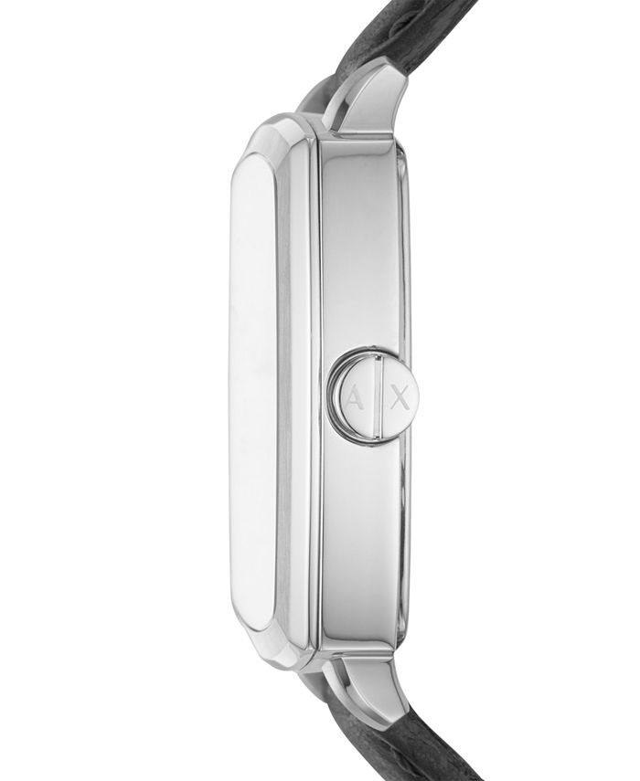 Armani Exchange AX Men's Diamond Accent Black Leather Strap Watch