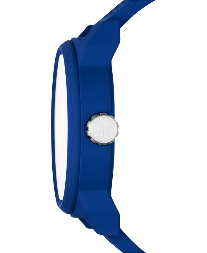 Armani Exchange A|X Men's Blue Silicone Strap Watch 46mm AX1454 - Macy's