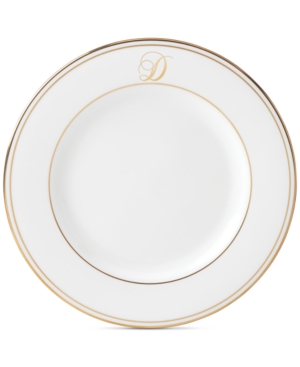 Lenox Federal Gold Monogram Salad Plate Script Letters
