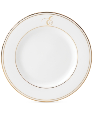 Lenox Federal Gold Monogram Salad Plate Script Letters