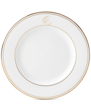 Lenox Federal Gold Monogram Salad Plate Script Letters